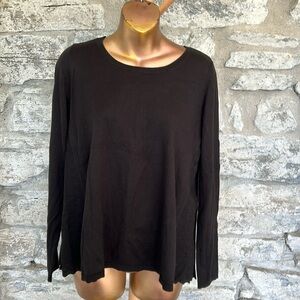 Loft cotton knit top with lace side panels​